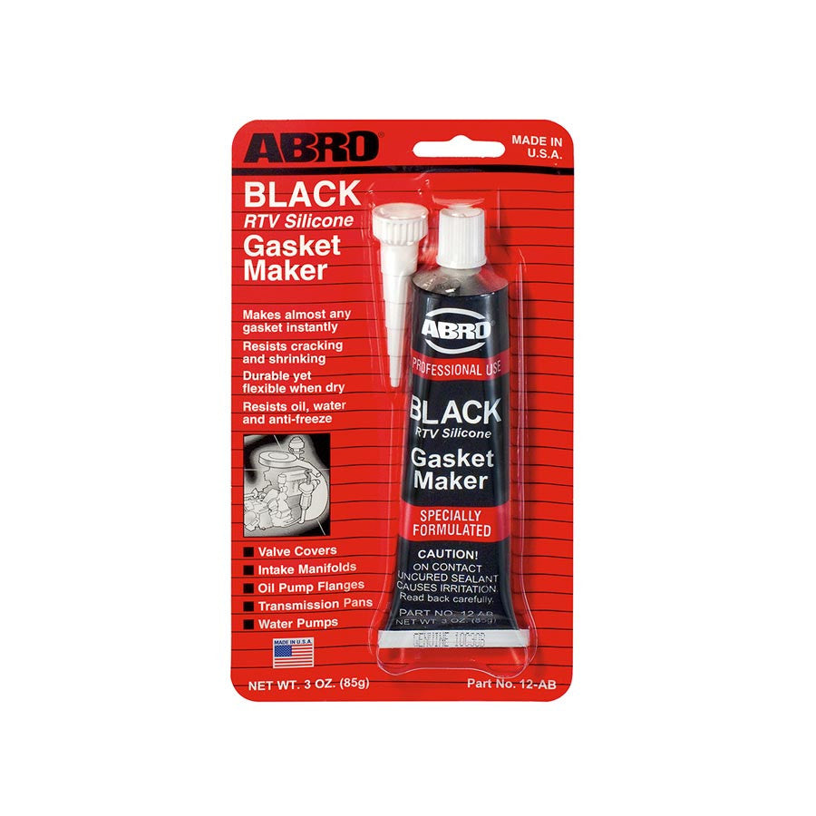 Silicona Automotriz Negro/Negra Abro 12-AB (USA) 3 OZ