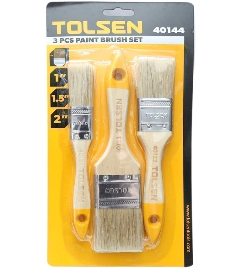 Juego de 3 pcs de Brochas 1, 1.5 y 2 pulg Tolsen -40144