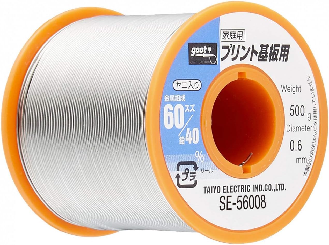 Rollo de Estaño 60/40 de 0.8mm peso 500gr Goot SE-56008