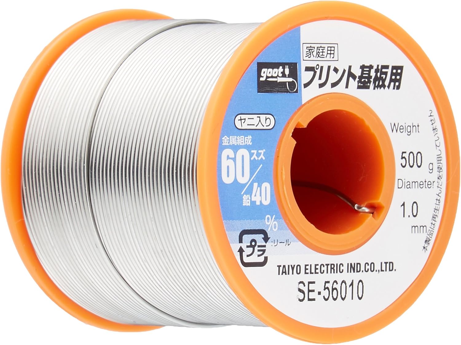 Rollo de Estaño 60/40 de 1.0mm peso 500gr Goot SE-56010