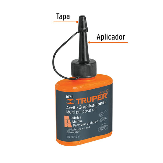 Aceite multiusos de 30 ml (1oz), Truper - 16711