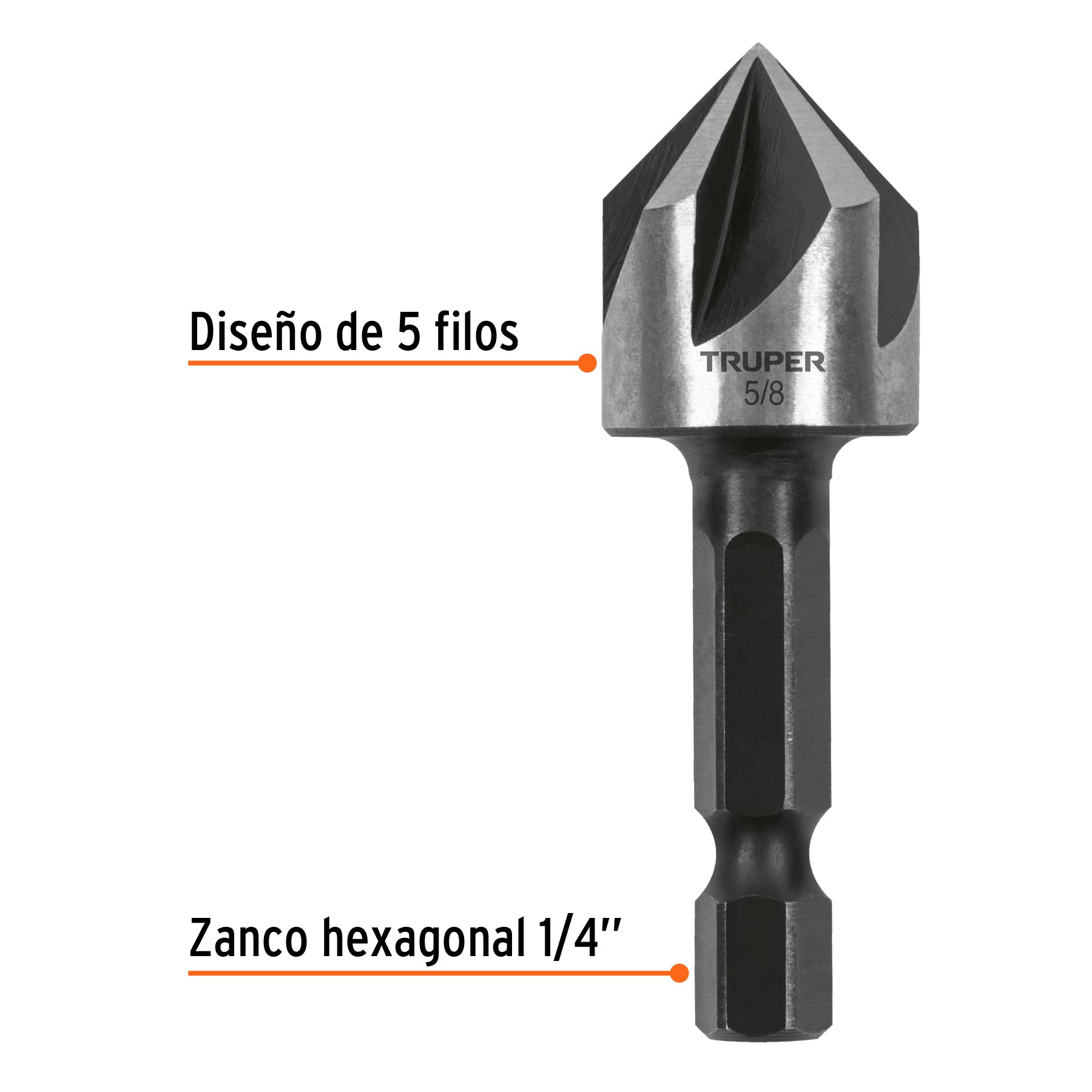 AV-5/8 Avellanador HSS cambio rápido 5/8", Truper - 102381