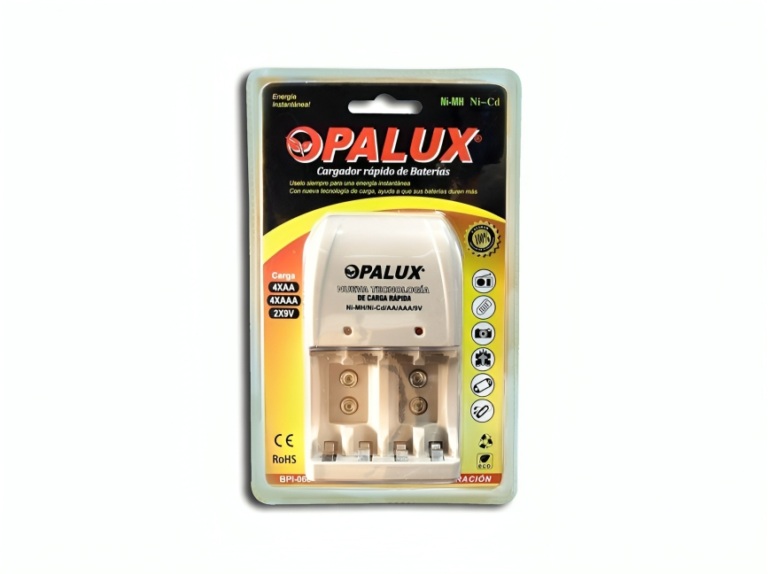 Cargador De Baterías Recargables 9v/Aa/Aaa Bpi-0604 Opalux