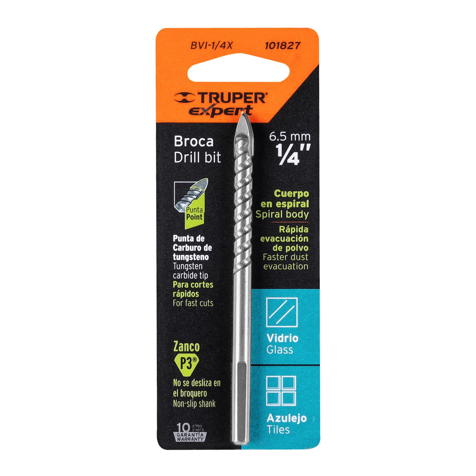 Broca para vidrio y azulejo 1/4", Truper Expert - 101827