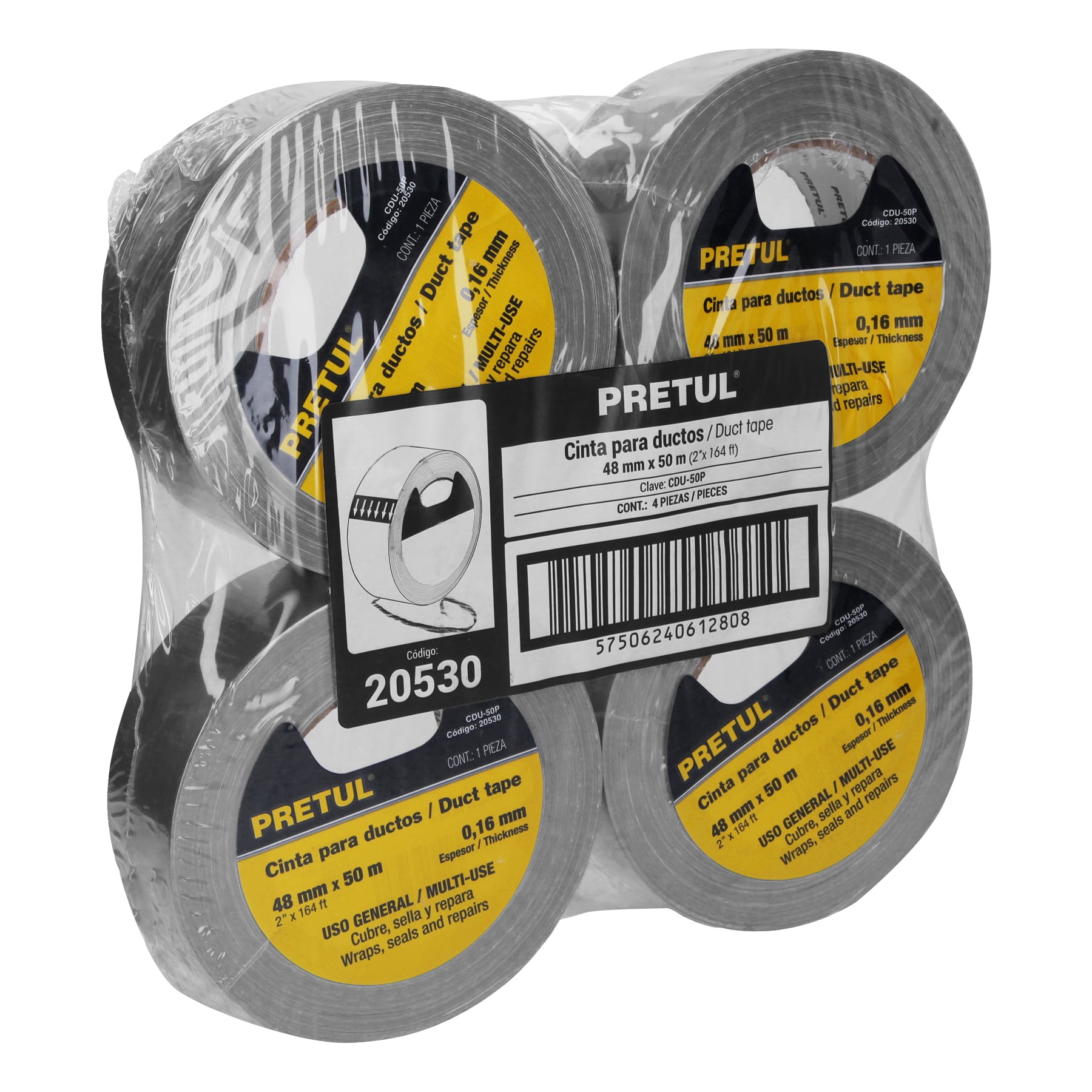 Cinta ducte tape 50 m espesor 0.16 mm, Pretul - 20530
