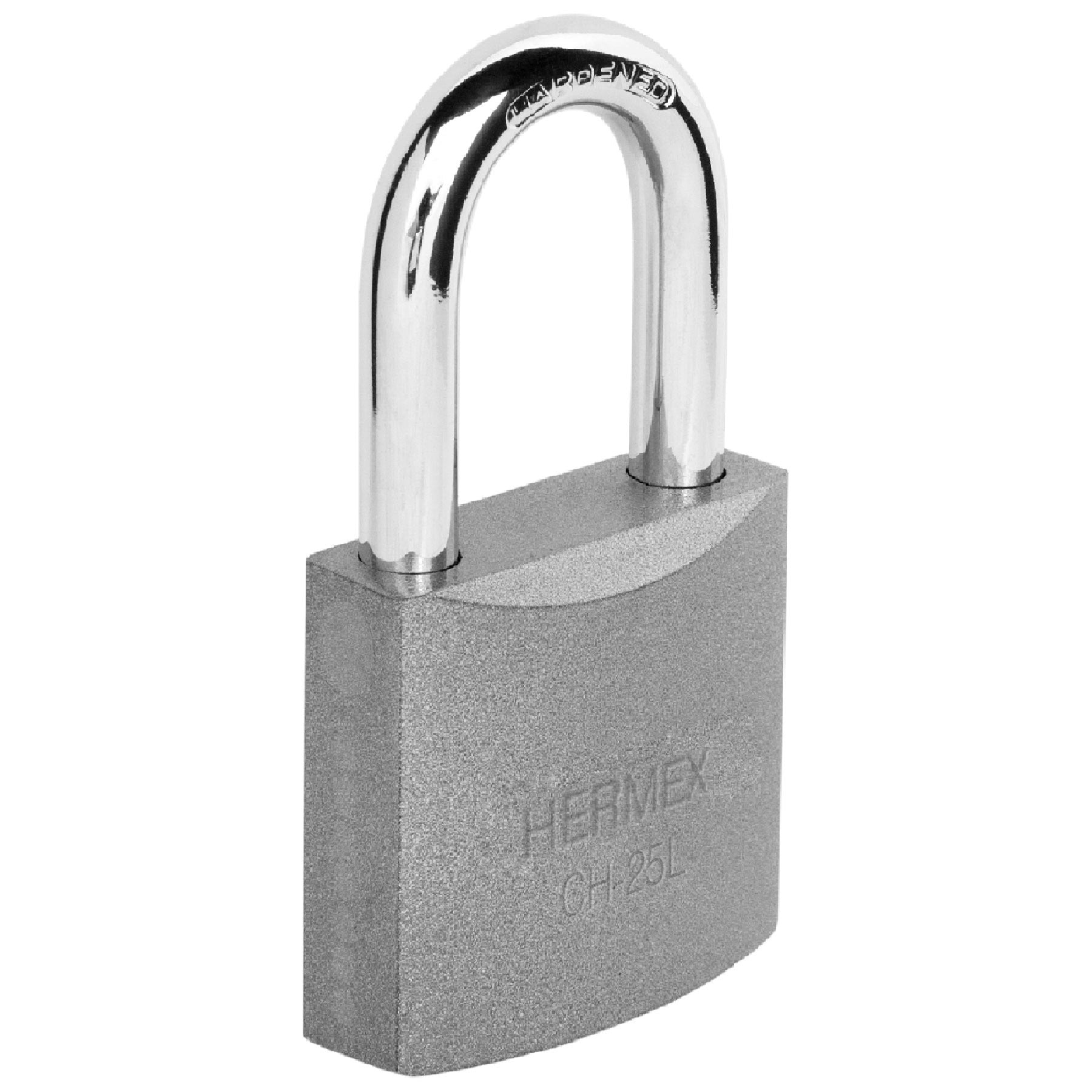 Candado de hierro 25 mm gancho largo en caja, HERMEX - 43797