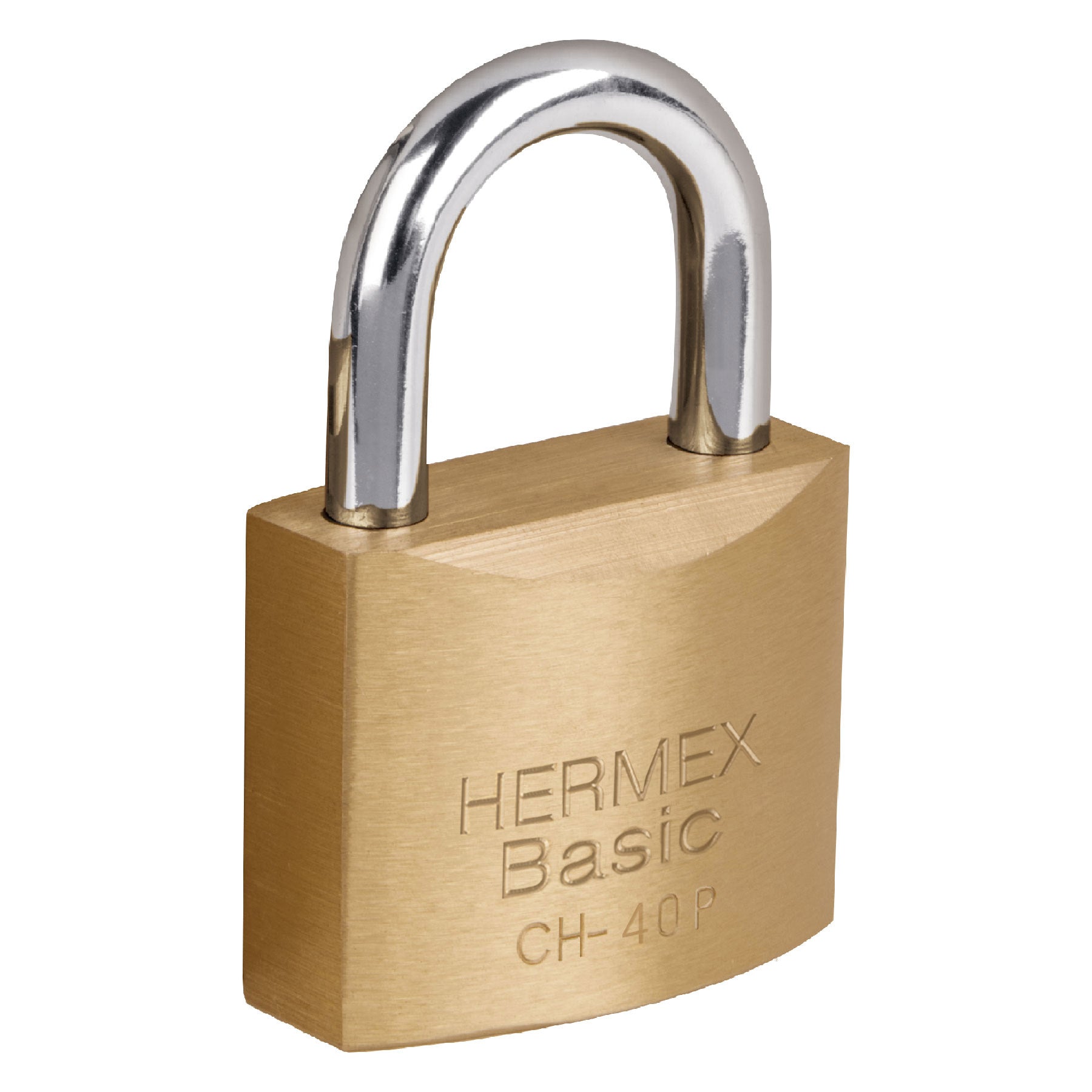 Candado de hierro color latón 40 mm arco normal, caja, Basic -23518