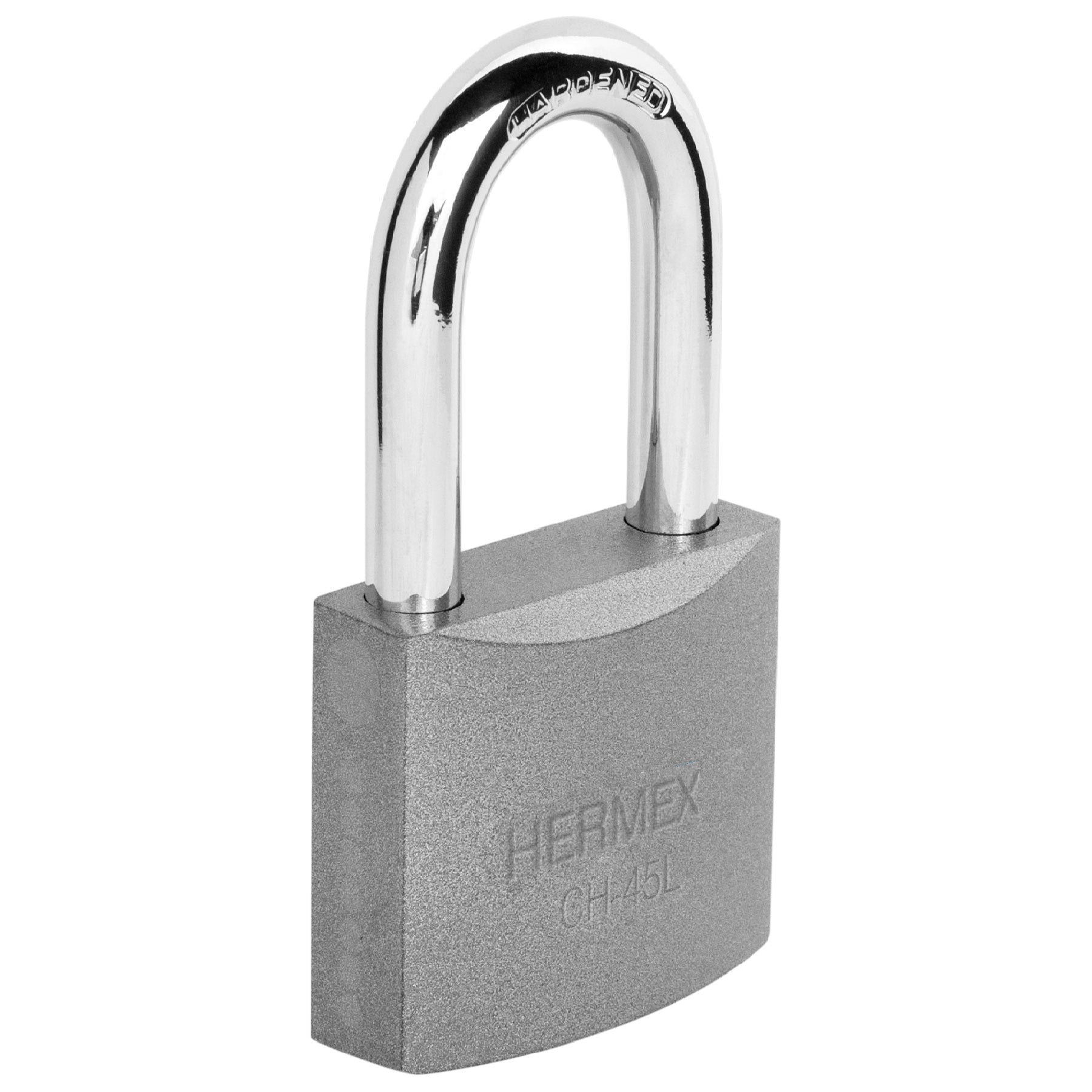 Candado de hierro 45 mm arco largo en caja, Hermex - 43324
