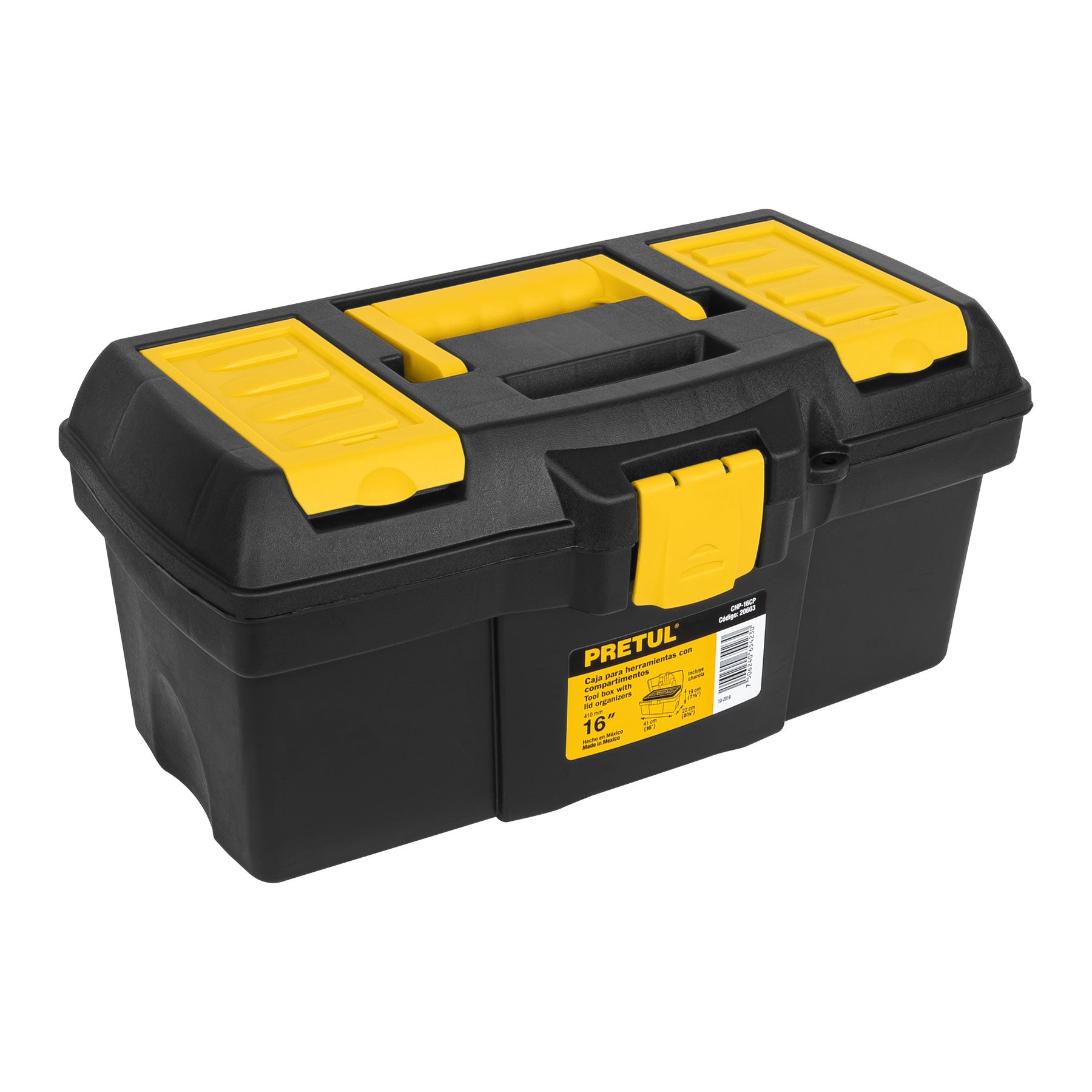 Caja para herramienta de 16" con compartimentos, Pretul - 20603