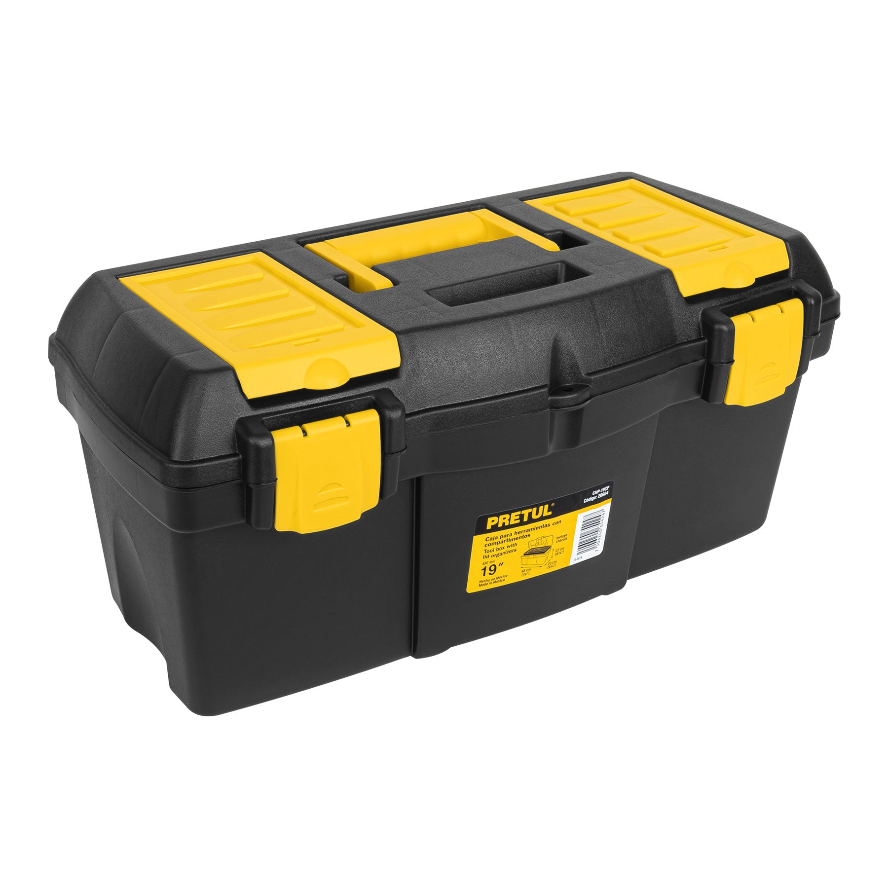Caja para herramienta de 19" con compartimentos, Pretul - 20604