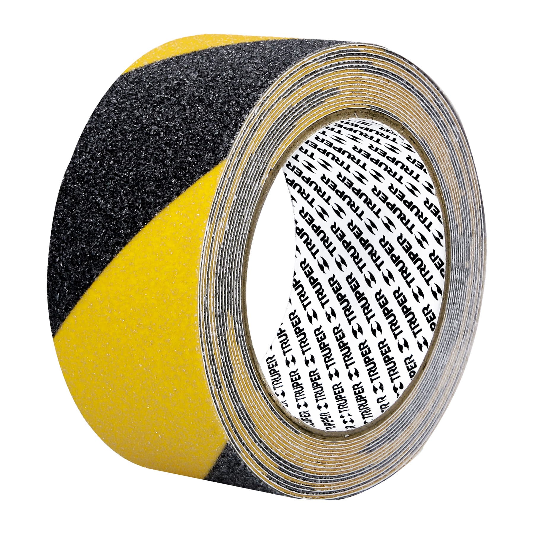 Cinta antiderrapante amarillo y Negro 50mmx5m Truper, 101448