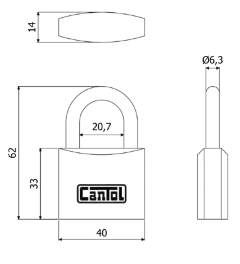Candado Cantol Clasico CC-40