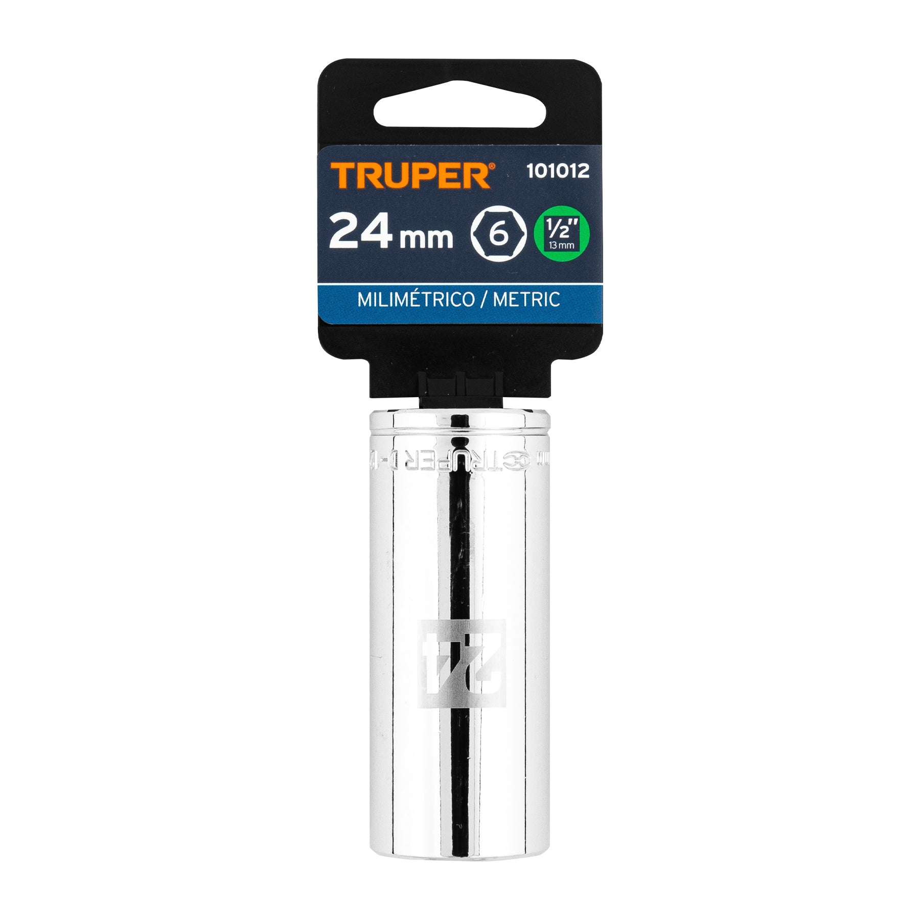 Dado tubular hexagonal encastre 1/2" de 24 mm, Truper - 101012