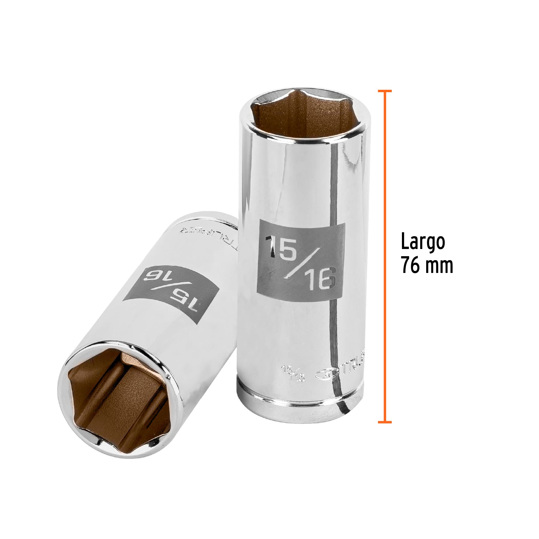 Dado tubular hexagonal encastre 1/2" de 15/16", Truper - 13332