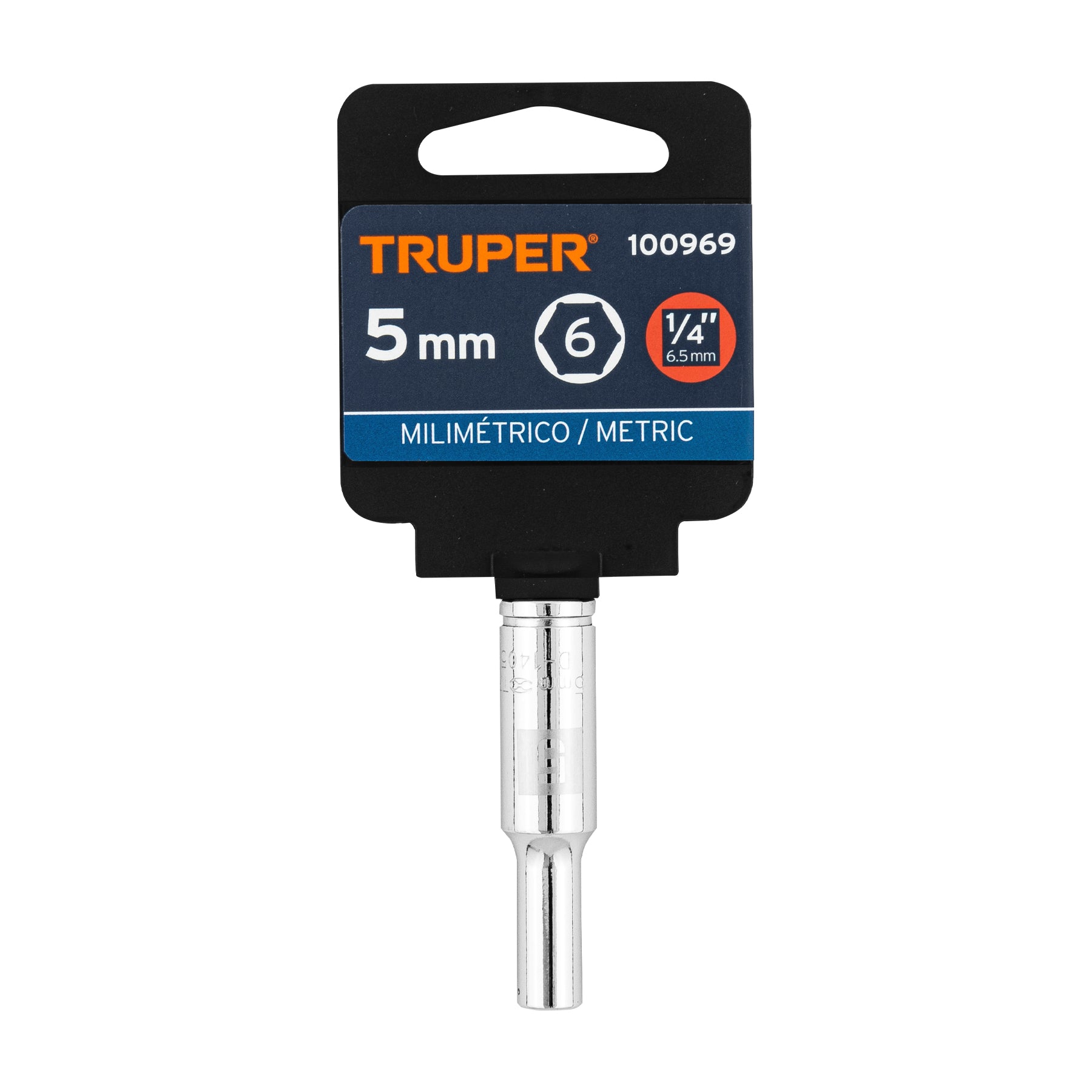 Dado tubular hexagonal encastre 1/4" de 5 mm, Truper - 100969