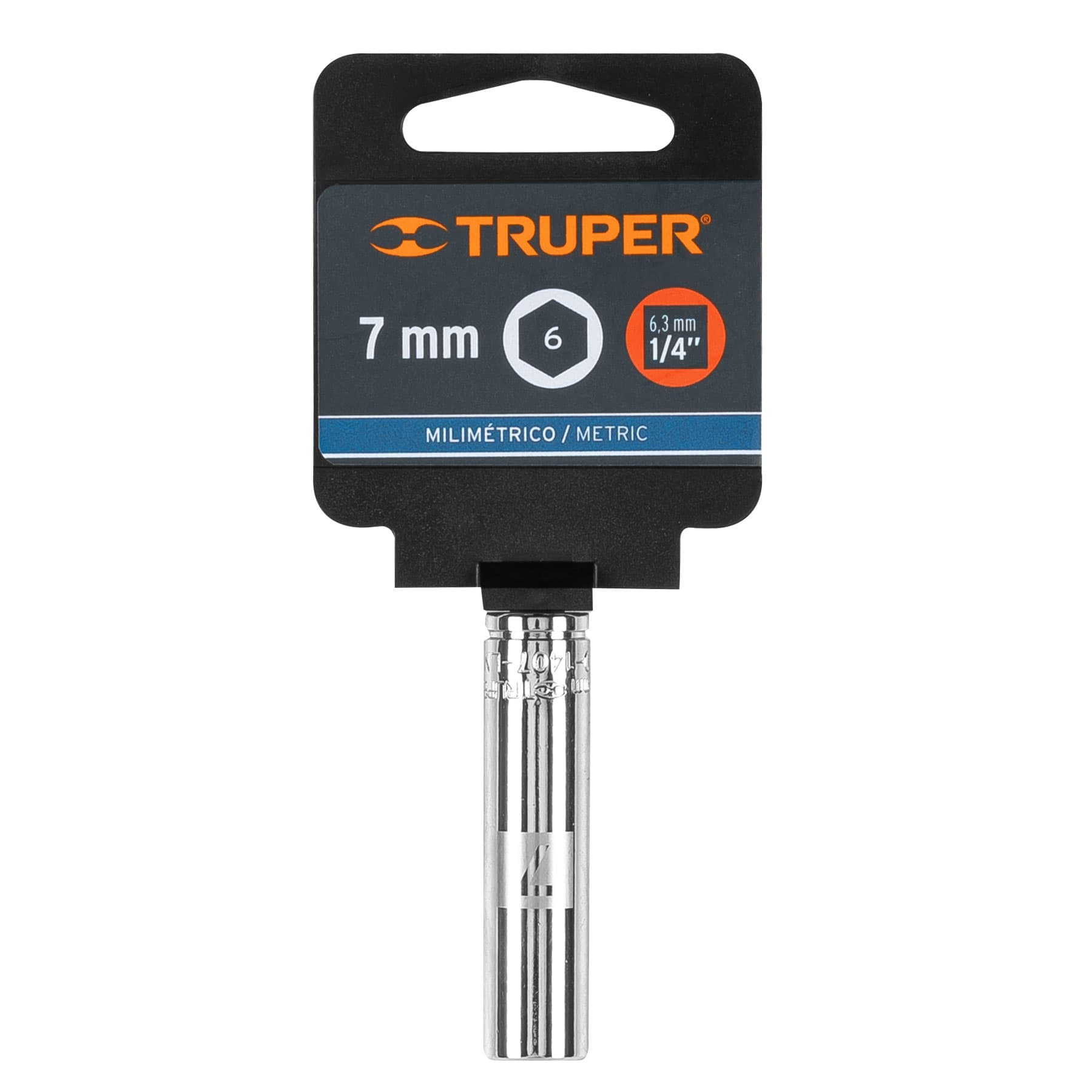 Dado tubular hexagonal encastre 1/4" de 7 mm, Truper - 13201