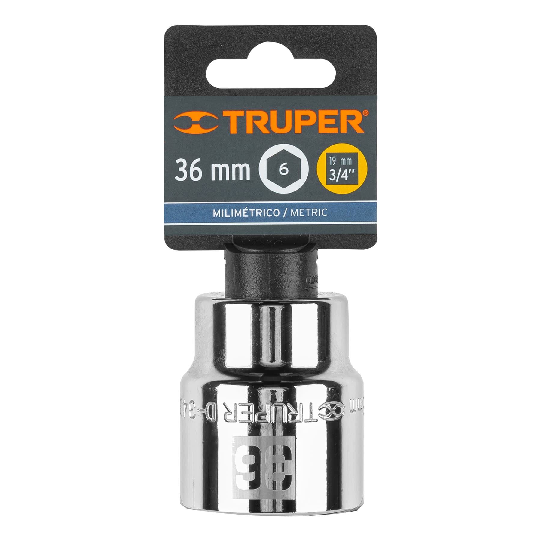 Dado hexagonal encastre 3/4" de 36 mm, Truper - 14987