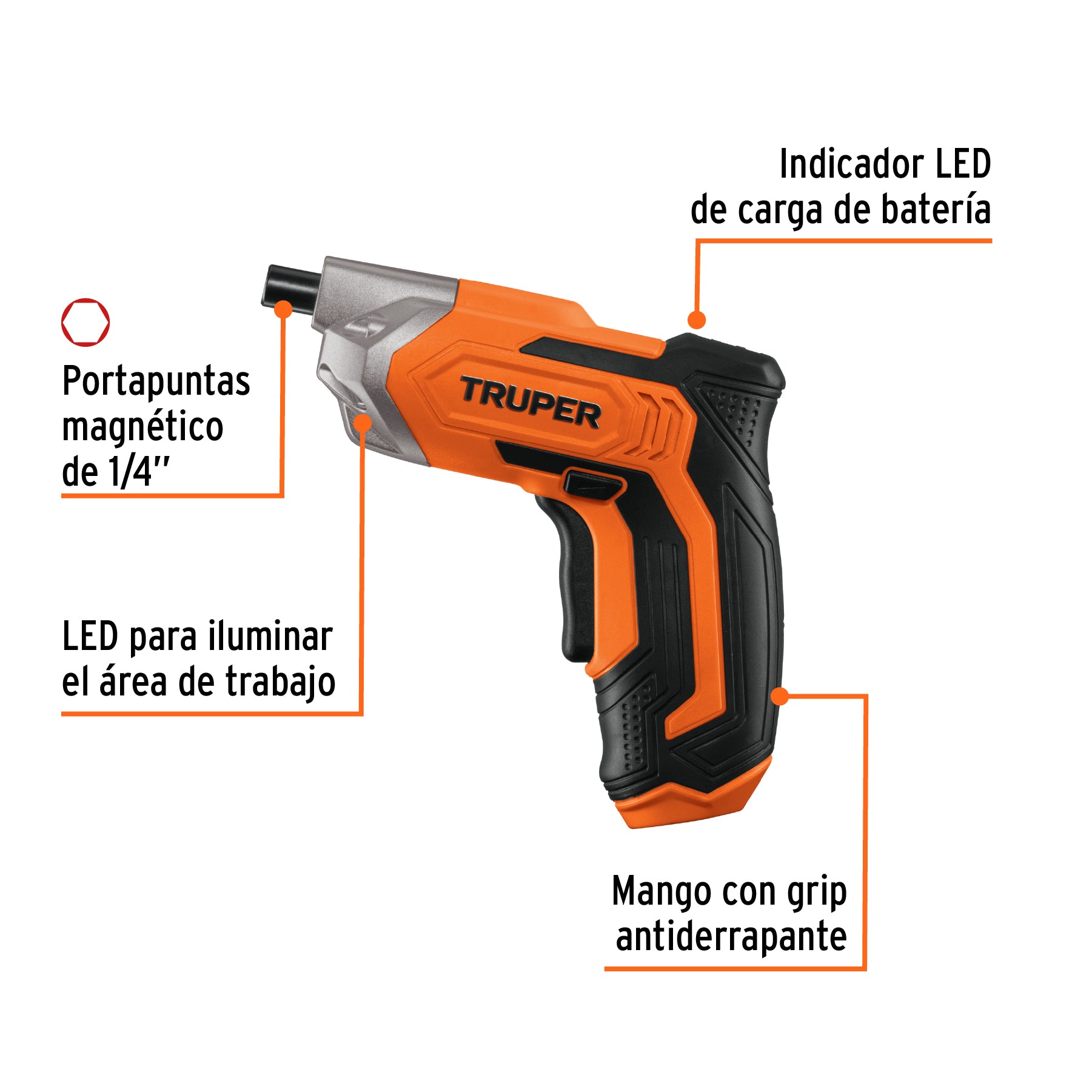 Destornillador inalámbrico profesional 3.6V, 220V, Truper - 102465
