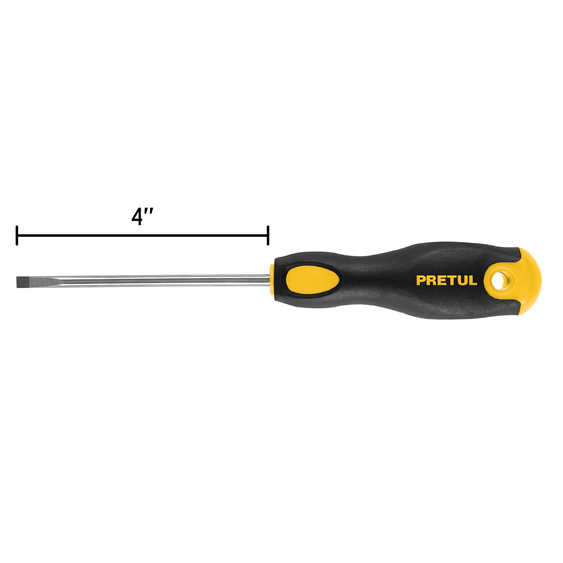 Desarmador plano cabinet 3/16 x 4" mango Comfort Grip, Pretul - 21489