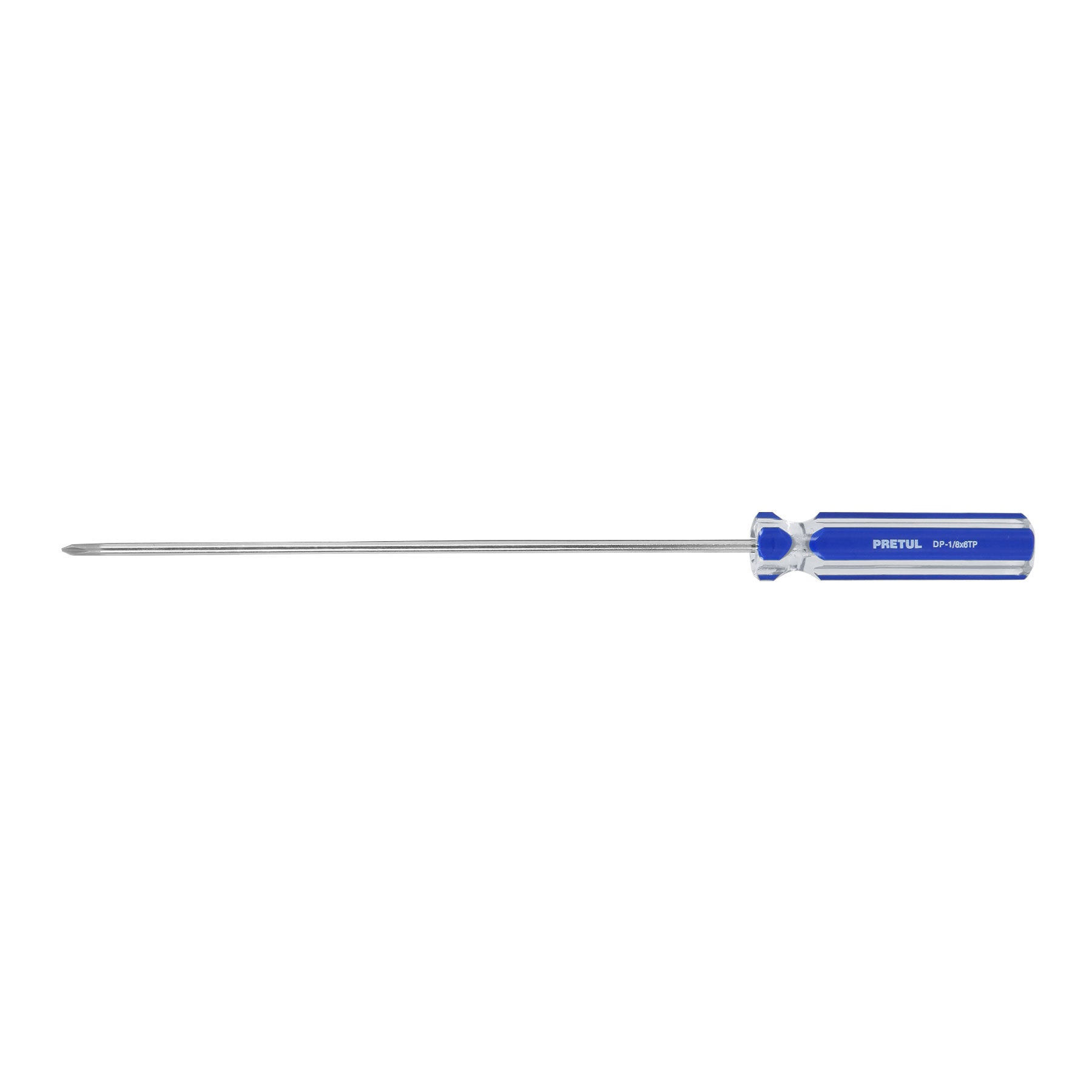 Desarmador de cruz 1/8" x 6" mango de PVC, Pretul - 28077