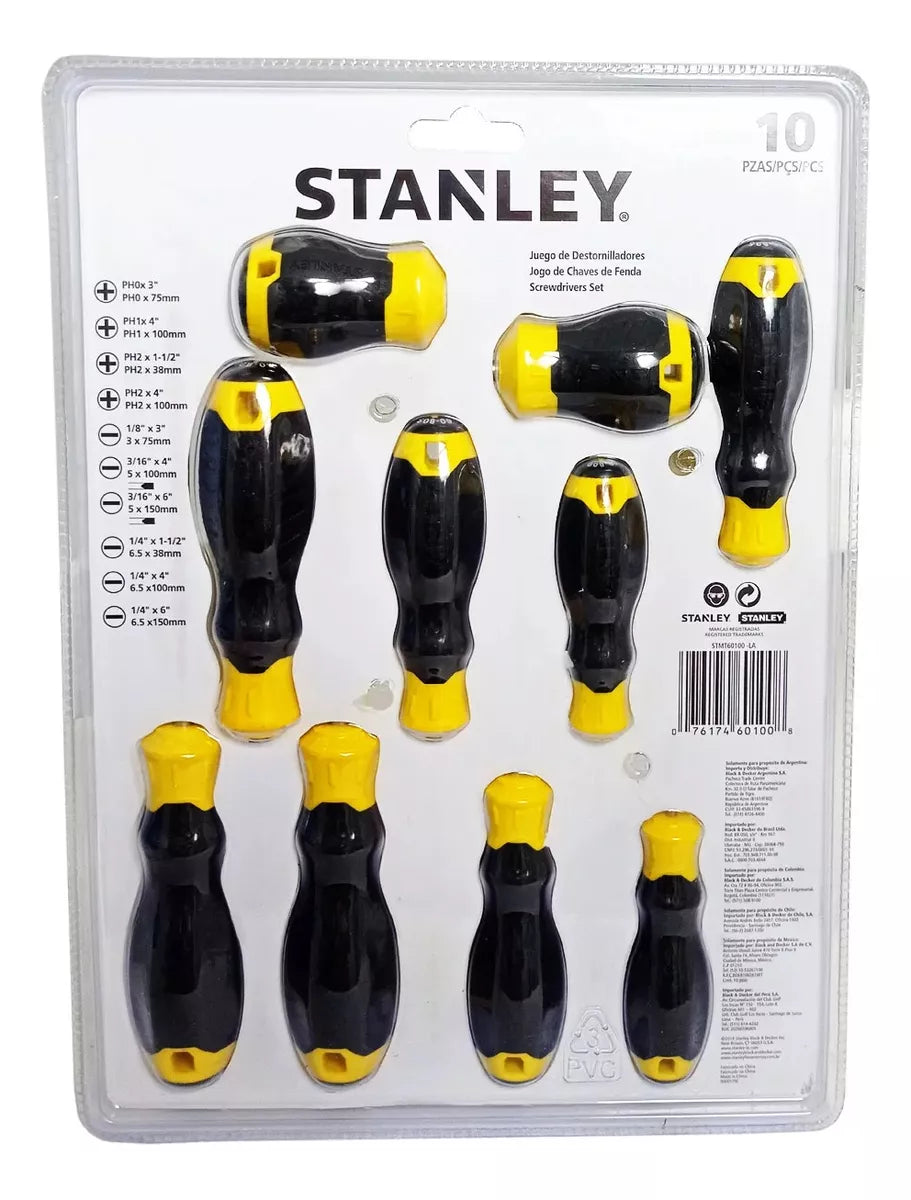 Juego De Destornilladores De 10pcs, STANLEY - STMT66676-840