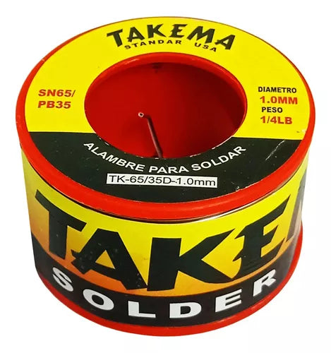 Estaño TAKEMA 1mm 65/35 1/4lb - 100gr TK-65/35D-1.0MM