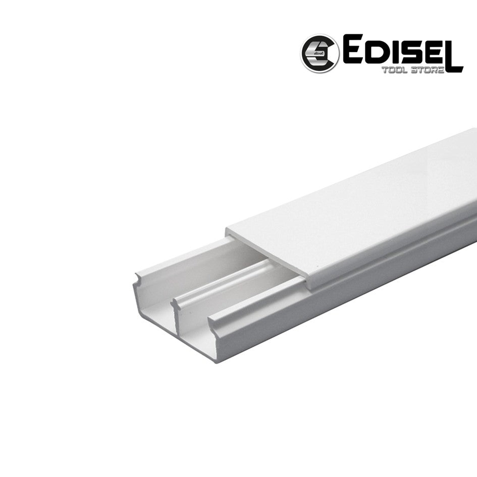 Canaleta Blanca 40x25 con Division, PVC rigido EDILT-C40X25D