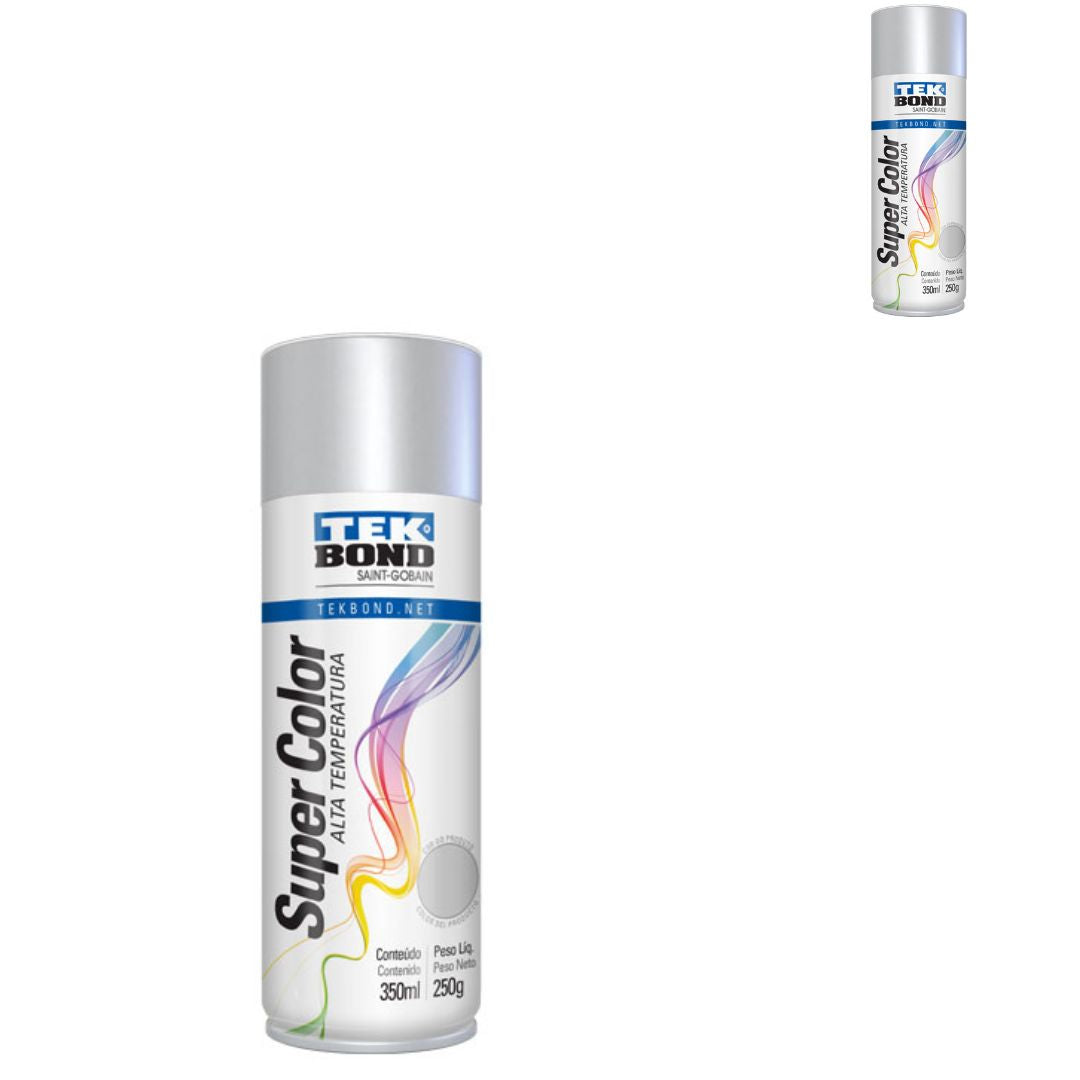 Pintura En Spray De Alta Temperatura Tekbond Aluminio 400 ml