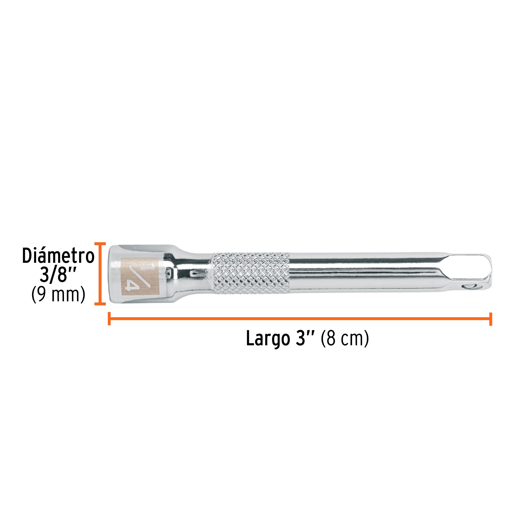 Extensión de 3" para ratchet, para dados encastre 1/4", Truper - 13218