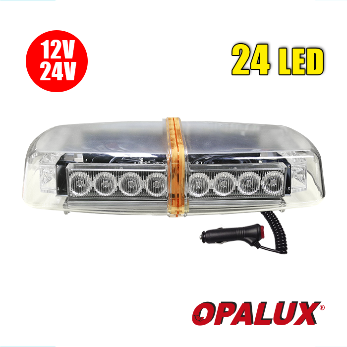 Sirena Patrullero Led Opalux Gl-19 Ambar 7 Secuencias 24 led