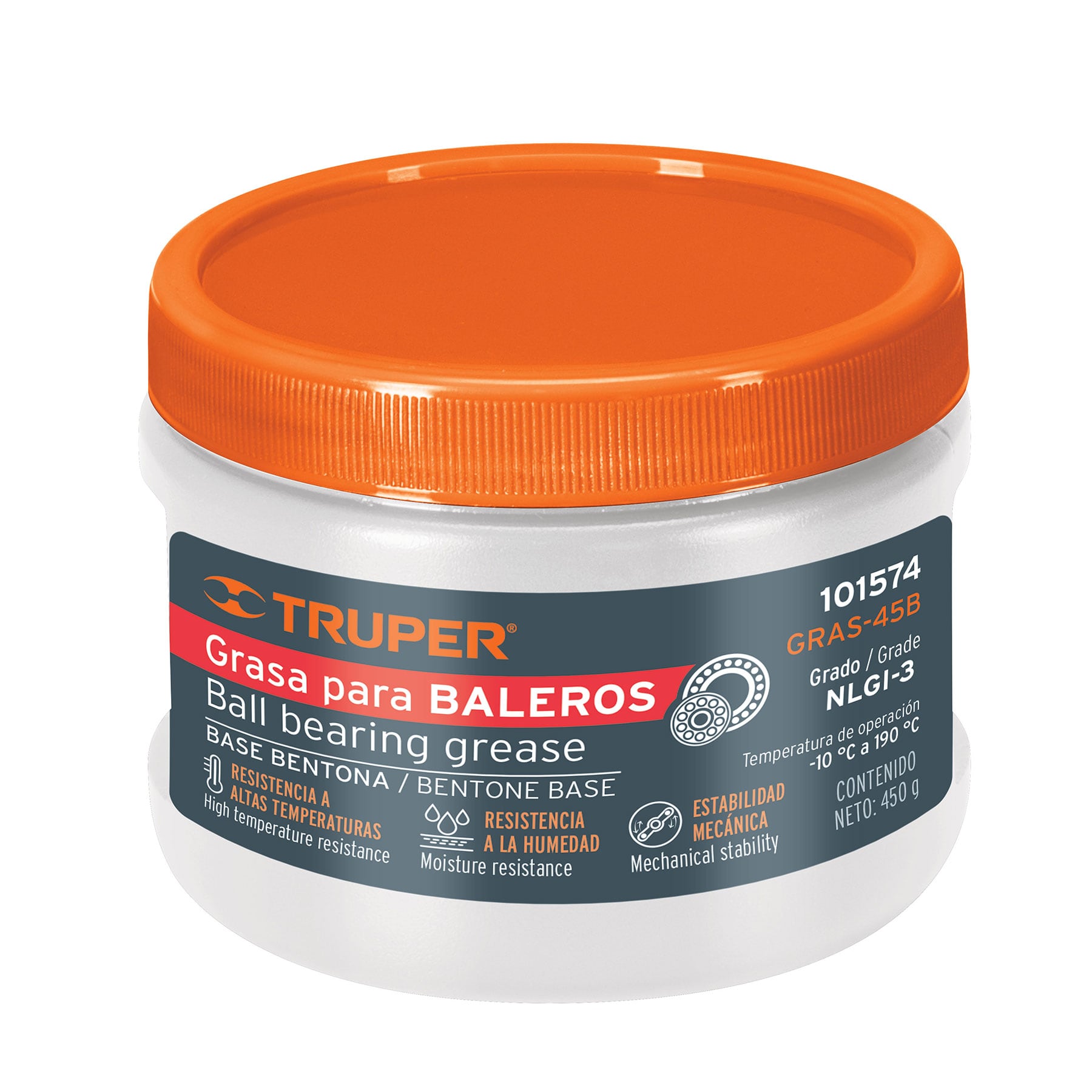 Grasa automotriz de bentona de 450 g, Truper - 101574