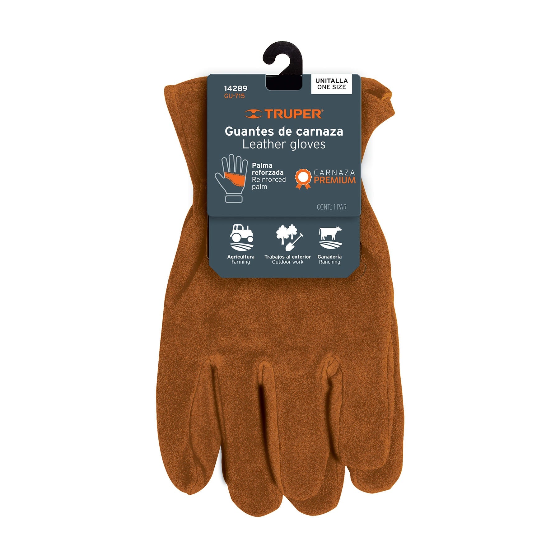 Guantes de carnaza premium para electricista, Truper - 14289