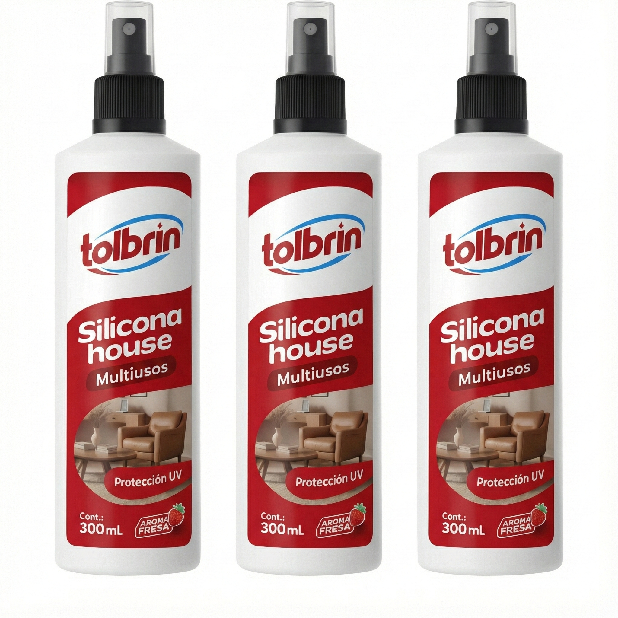 3 x Silicona House Multiusos Tolbrin Aroma Fresa de 300 mL