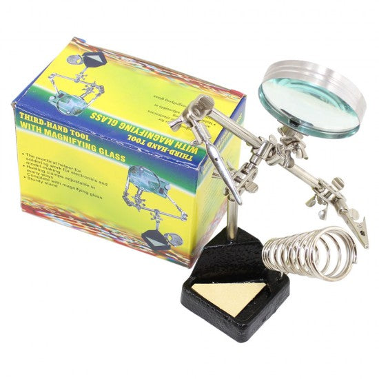 Porta Soporte Para Cautin + Lupa Y Cocodrilos JM506