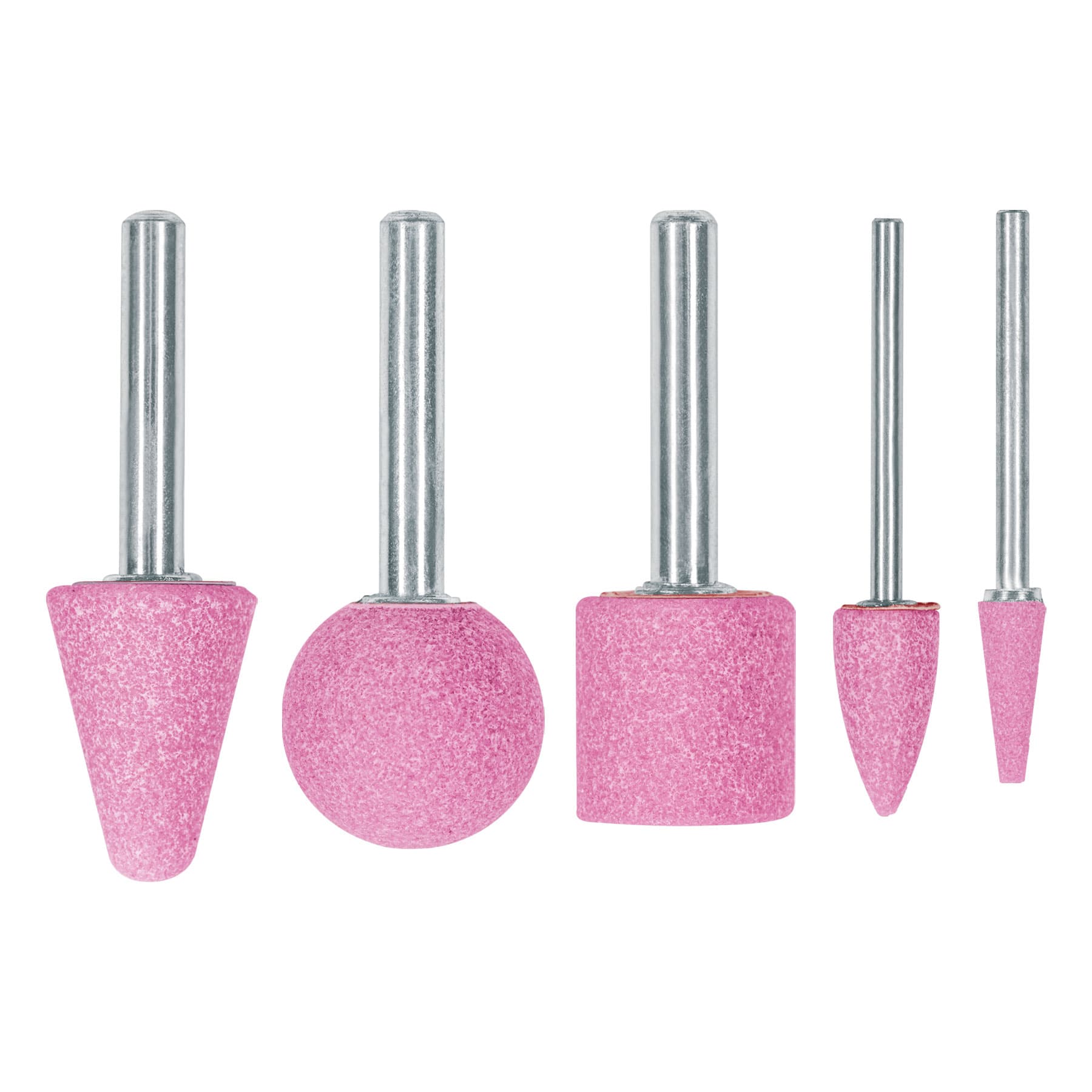 Juego de 5 piedras montadas zanco 1/4" y 1/8",uso general, Truper - 102632