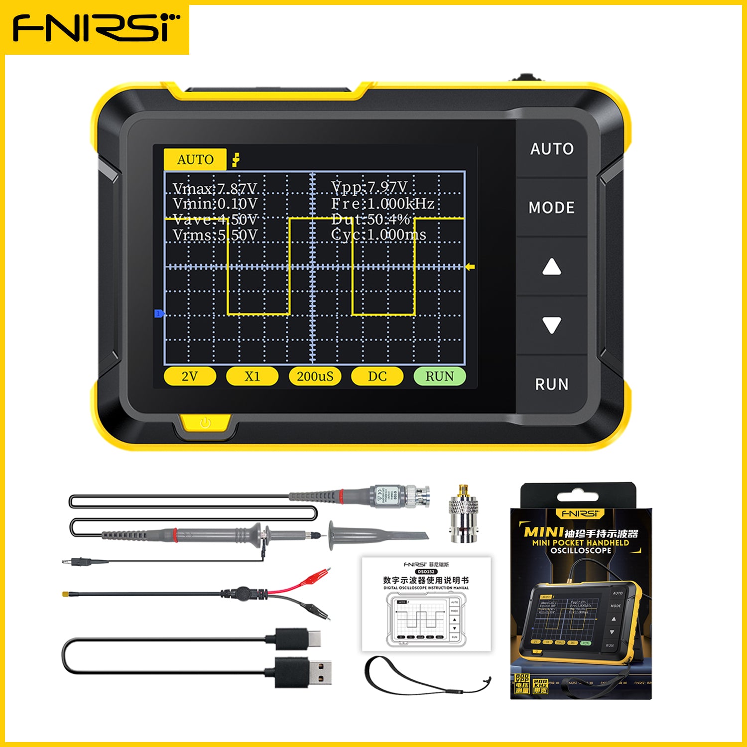 Mini osciloscopio Digital portátil DSO152 FNIRSI