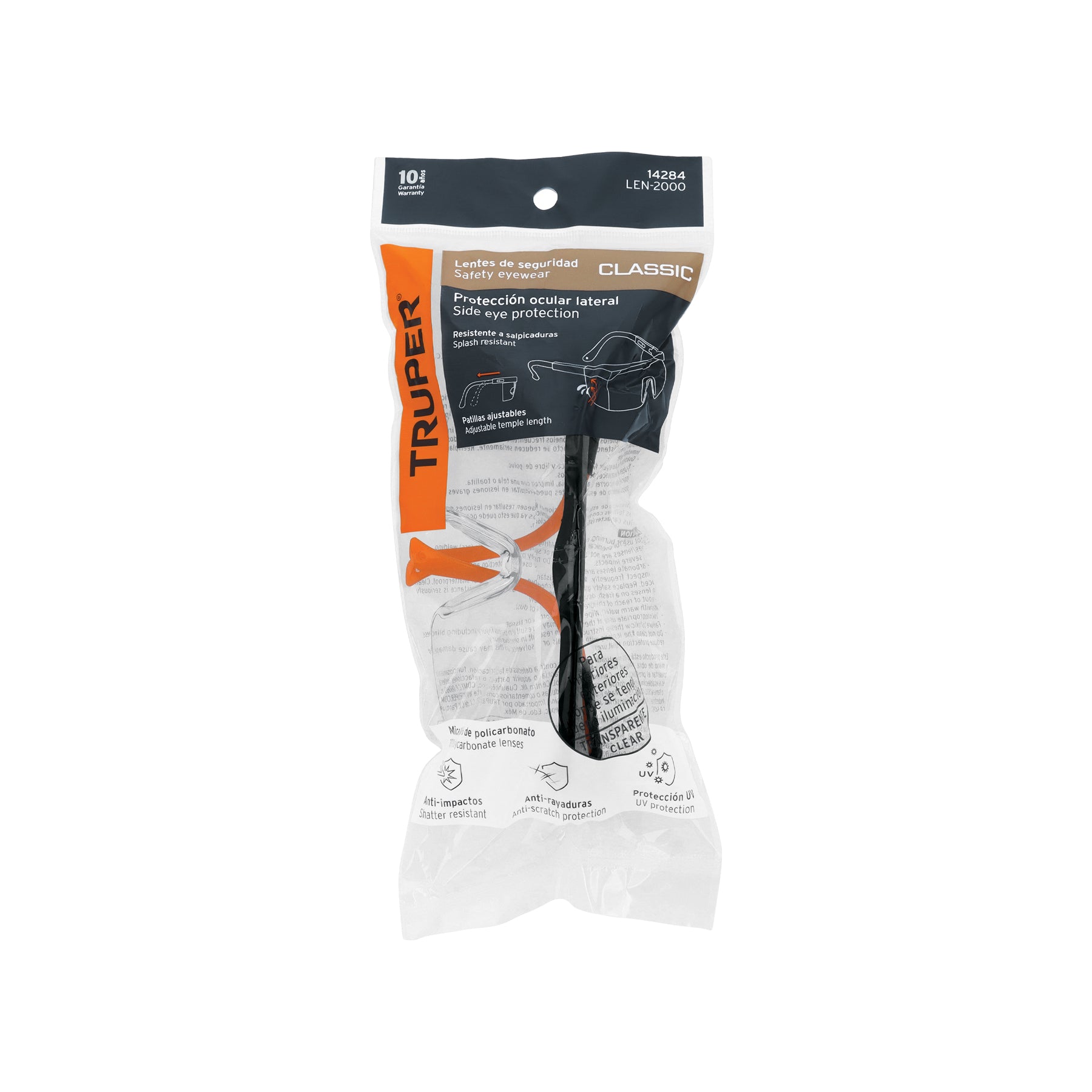 Lentes de seguridad ajustables transparentes, Truper - 14284