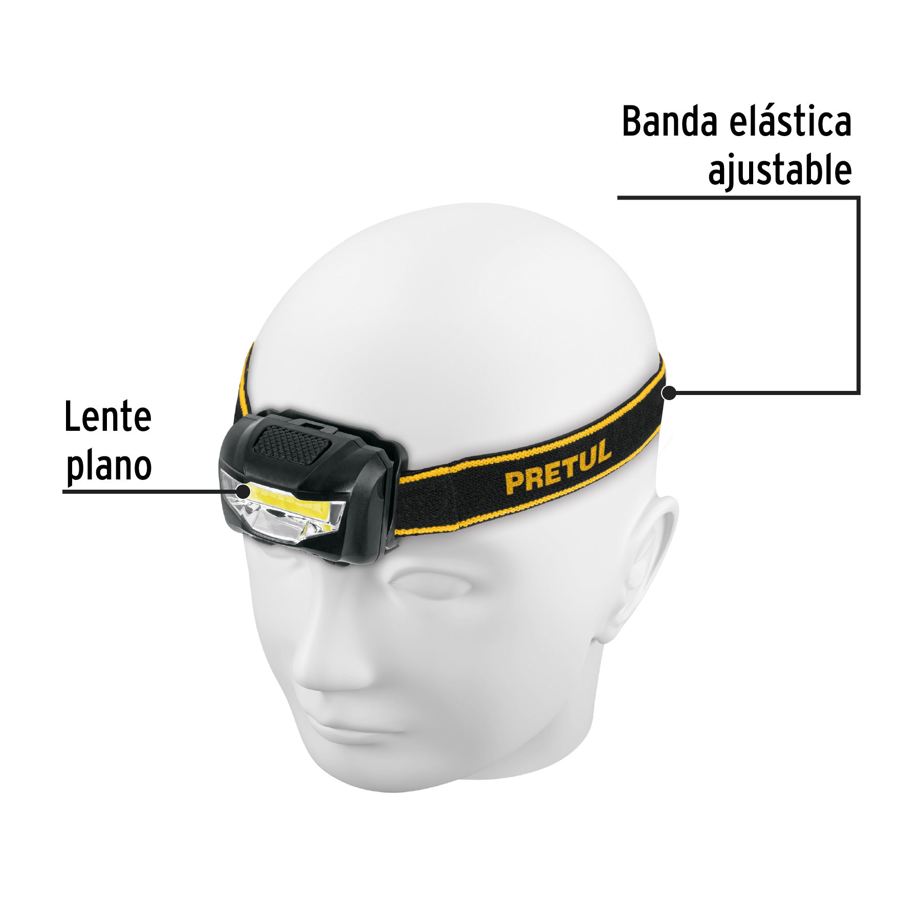 Linterna de minero 3 LEDs 65 lm de 3 pilas AAA, Pretul - 27083