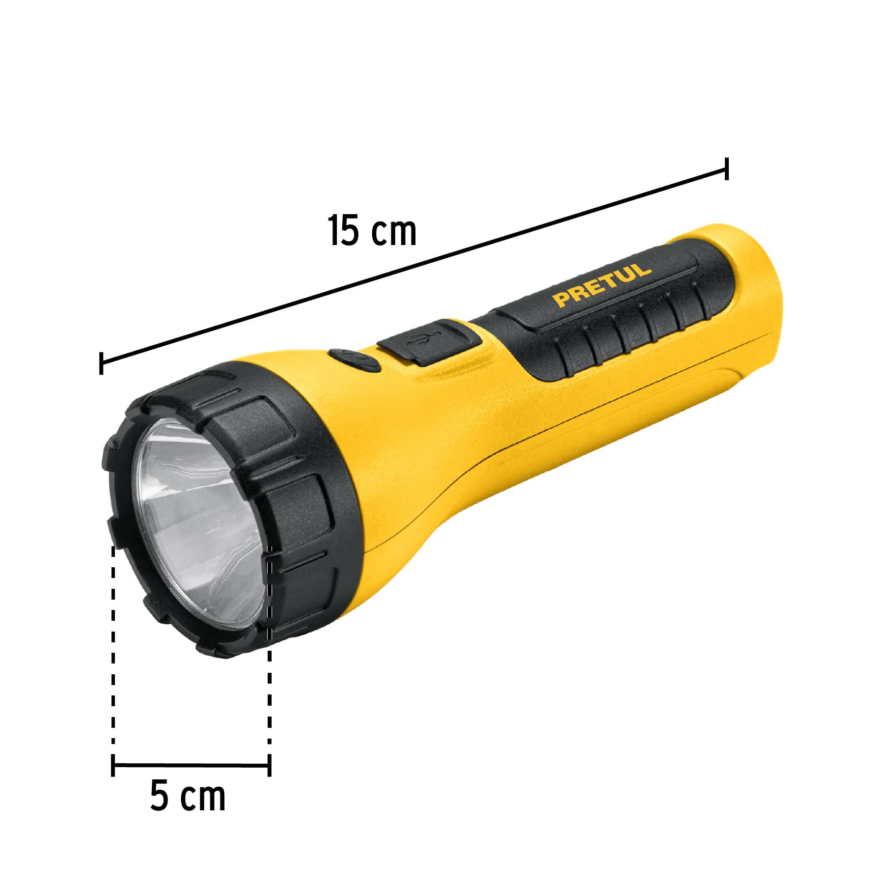 Linterna plástica recargable de LED, 180 lúmenes, Pretul - 26102