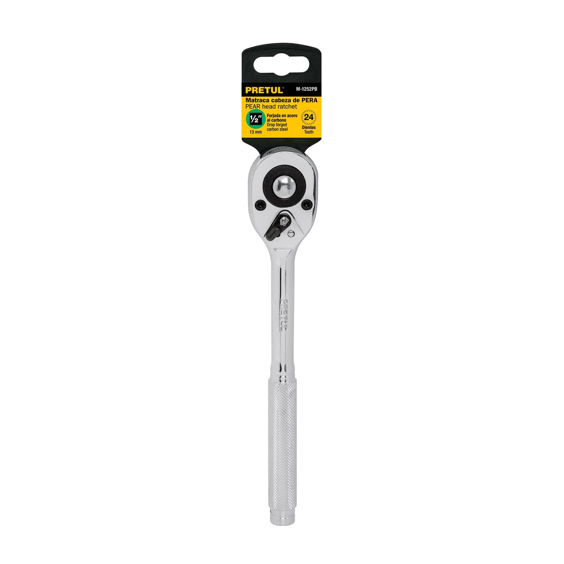 Matraca cuadro 1/2" cabeza de pera liberación rápida, Pretul - 21152