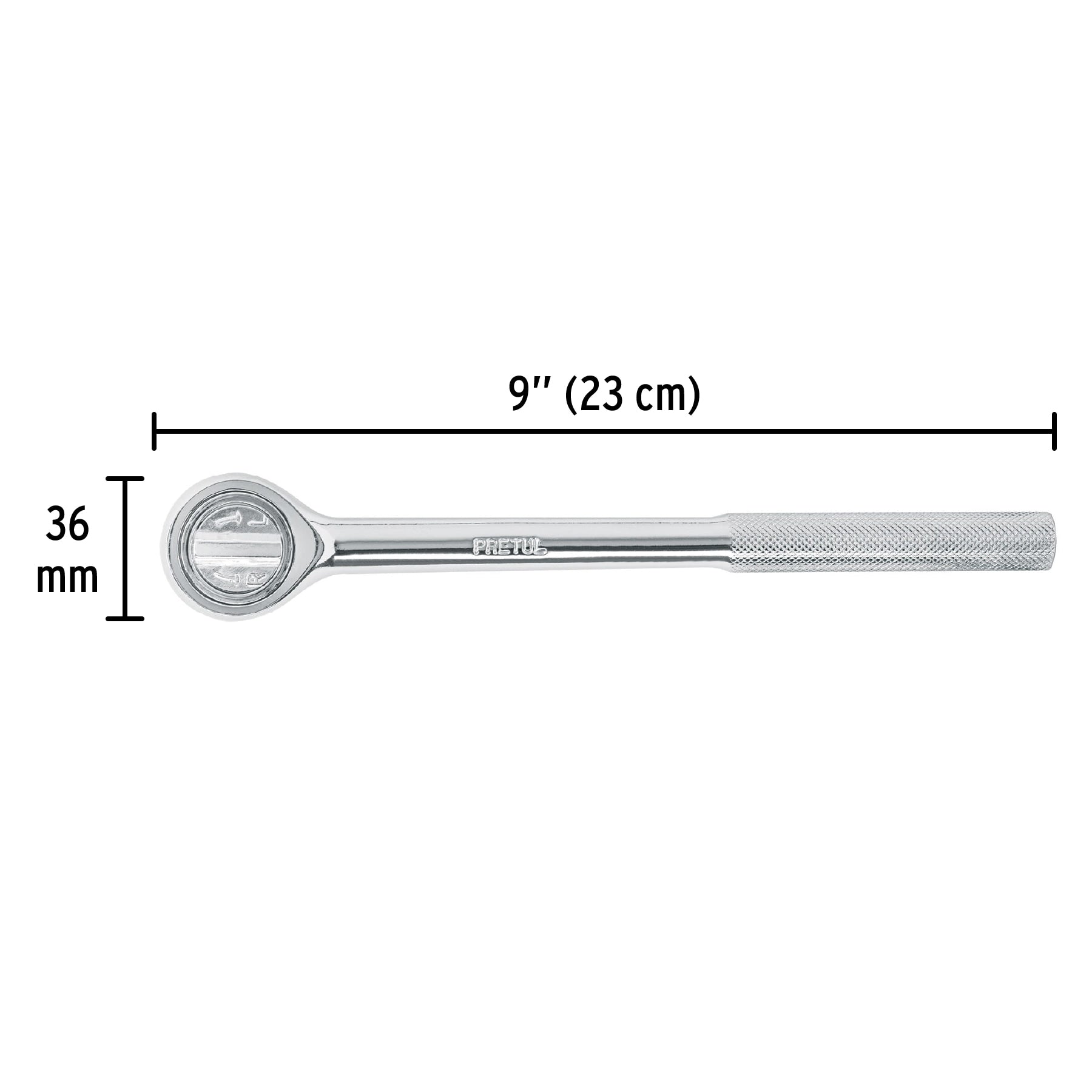 Matraca cuadro 1/2" cabeza redonda, Pretul - 21150