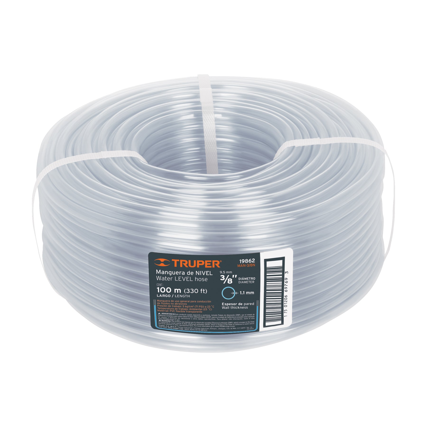 Metro de manguera 3/8" de nivel en rollo de 100 m - 19862
