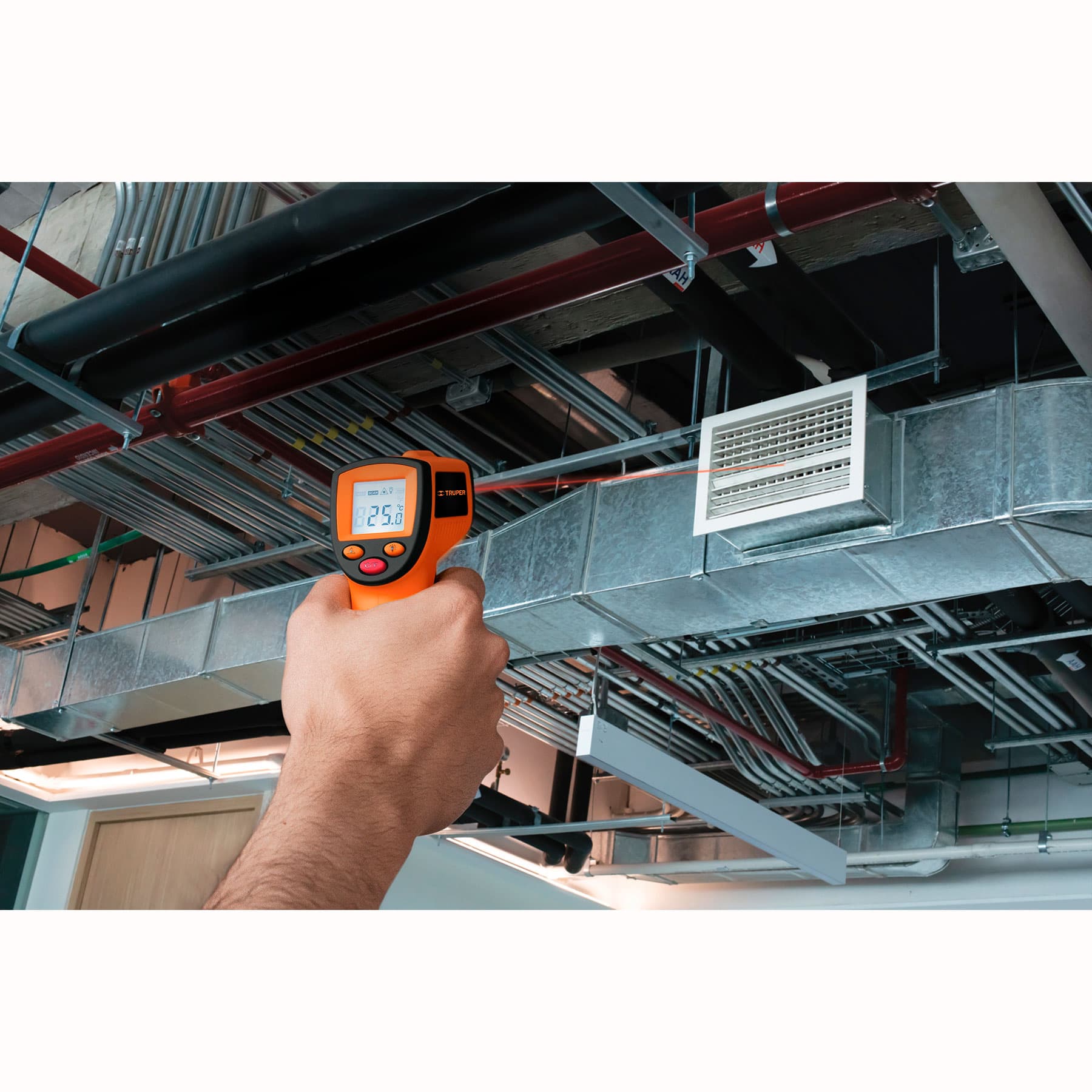 Termometro Laser o Medidor infrarrojo de temperatura de -50°C a 500°C, Truper - 18229