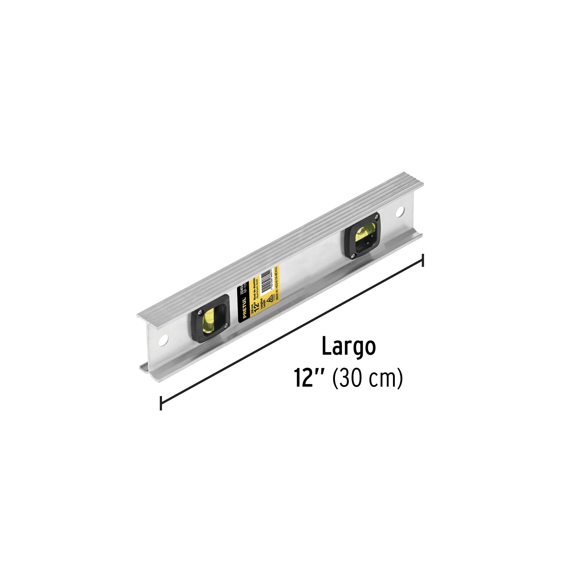 Nivel de 12" con cuerpo de aluminio, Pretul - 22454