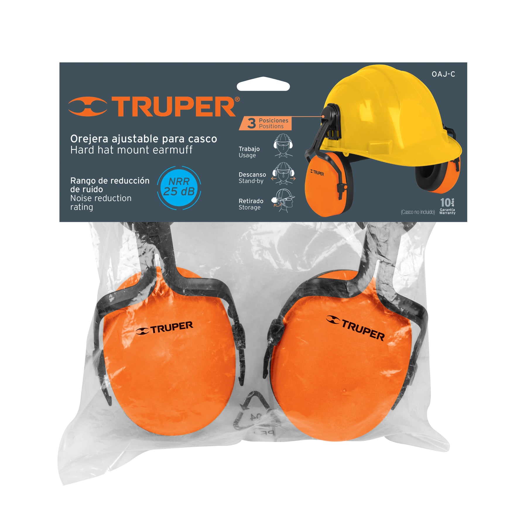 OAJ-C Orejera protectora ajustable para casco truper 12356