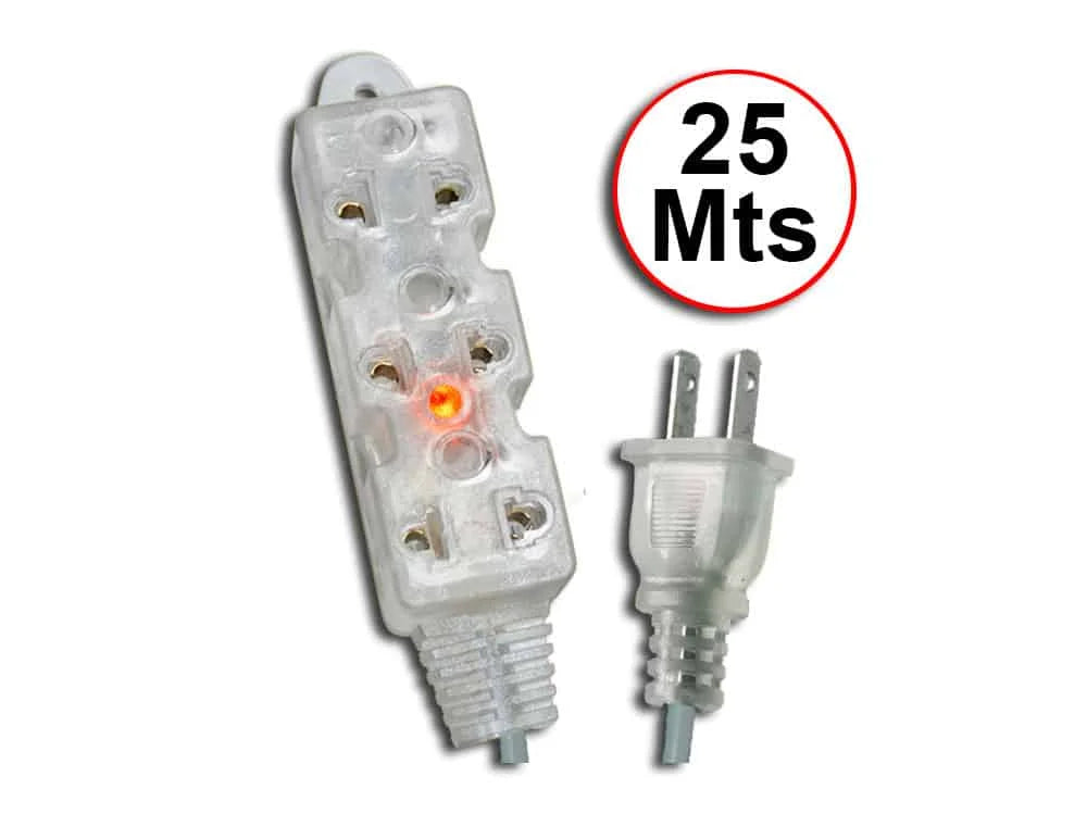 Extension De Toma Corrientes Con 3 Tomas,25 Metros Opalux OP-FL1225