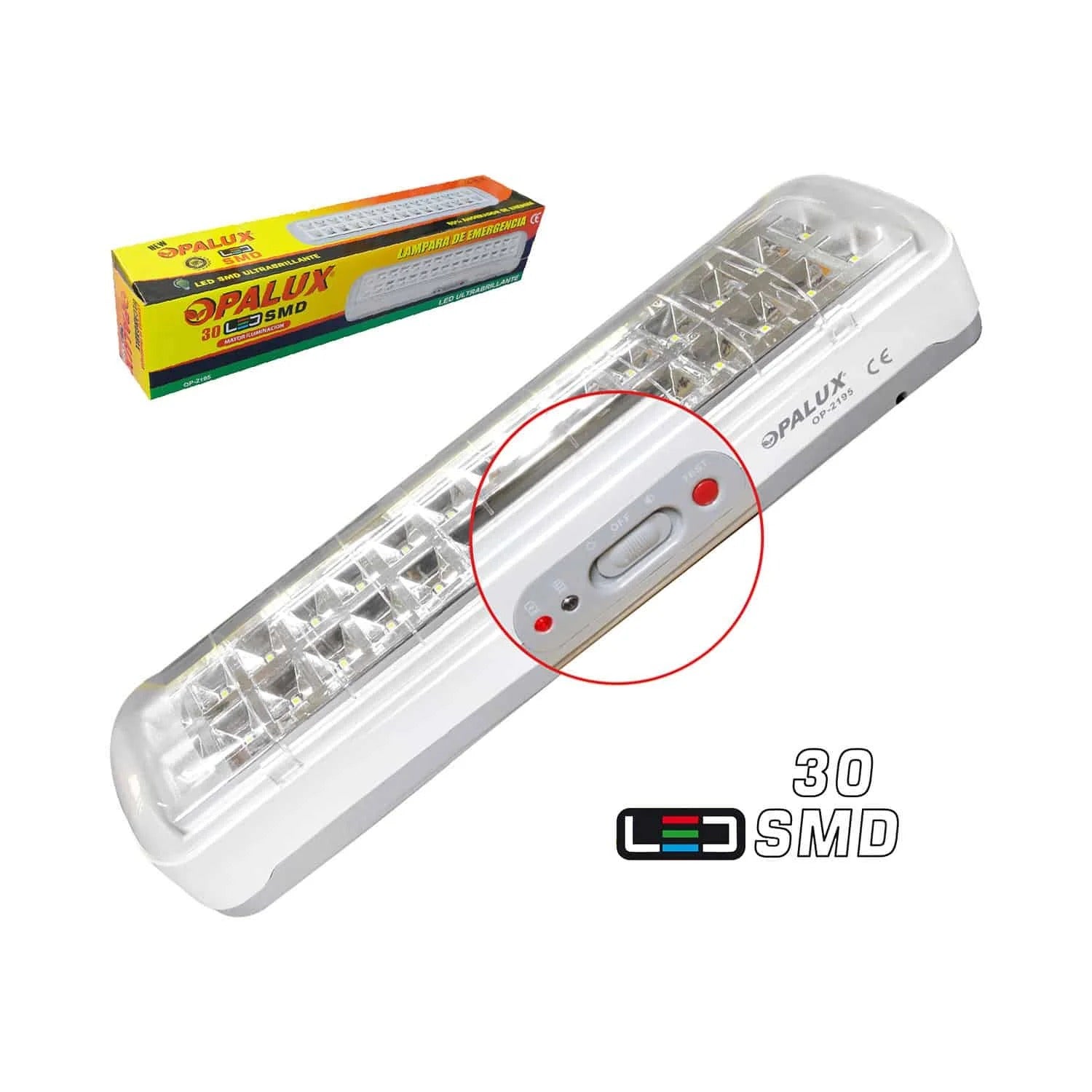 Lámpara de Emergencia 30 LED SMD 7 Horas OP-2195 OPALUX