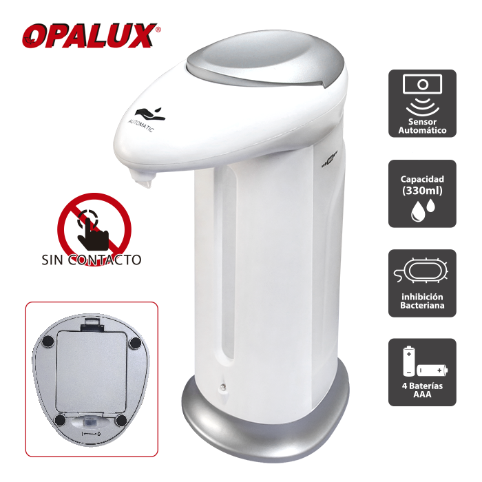 DISPENSADOR AUTOMATICO CON SENSOR 330ML OPALUX OP-FWD18-LSD