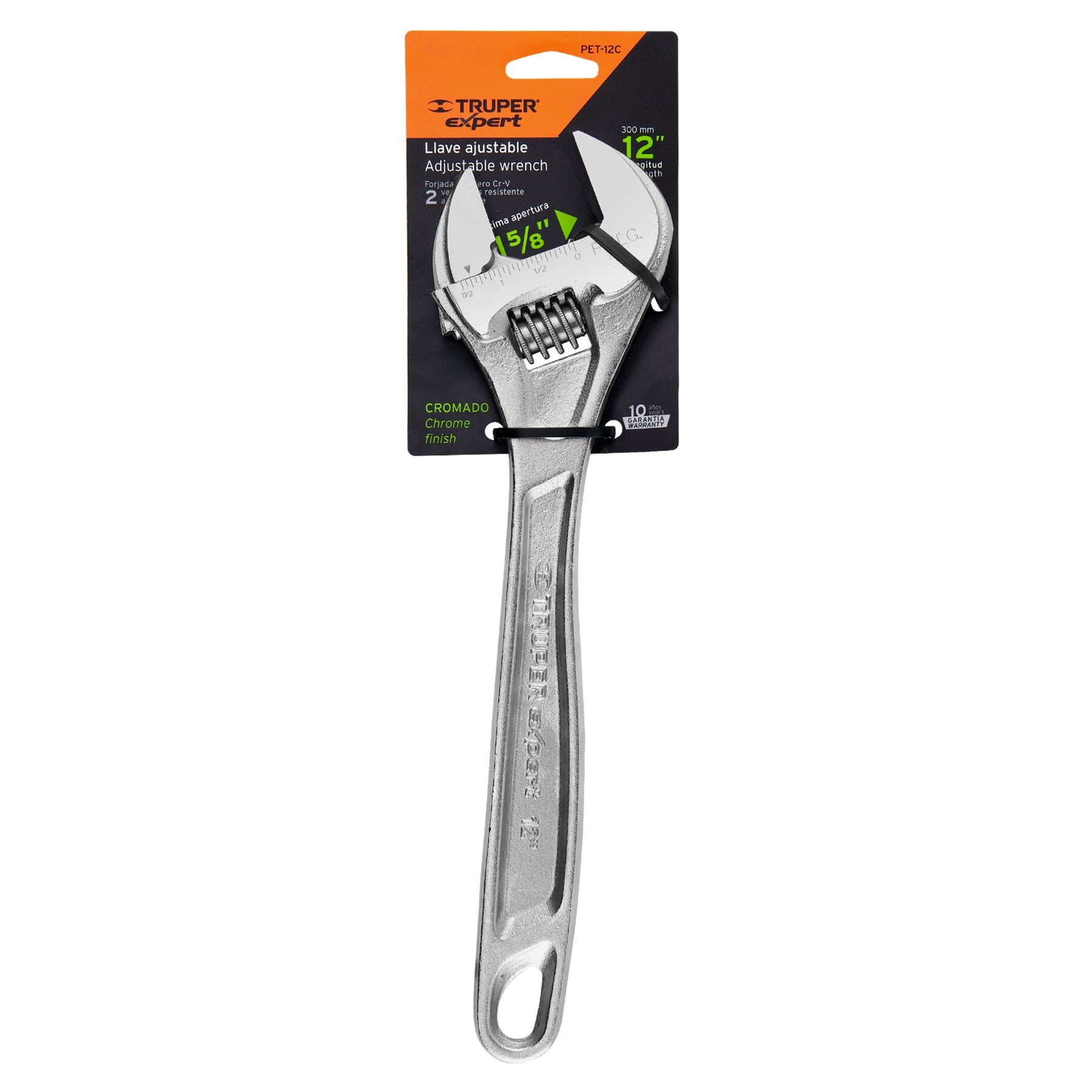 Llave francesa 12" profesional cromada, Expert 15508