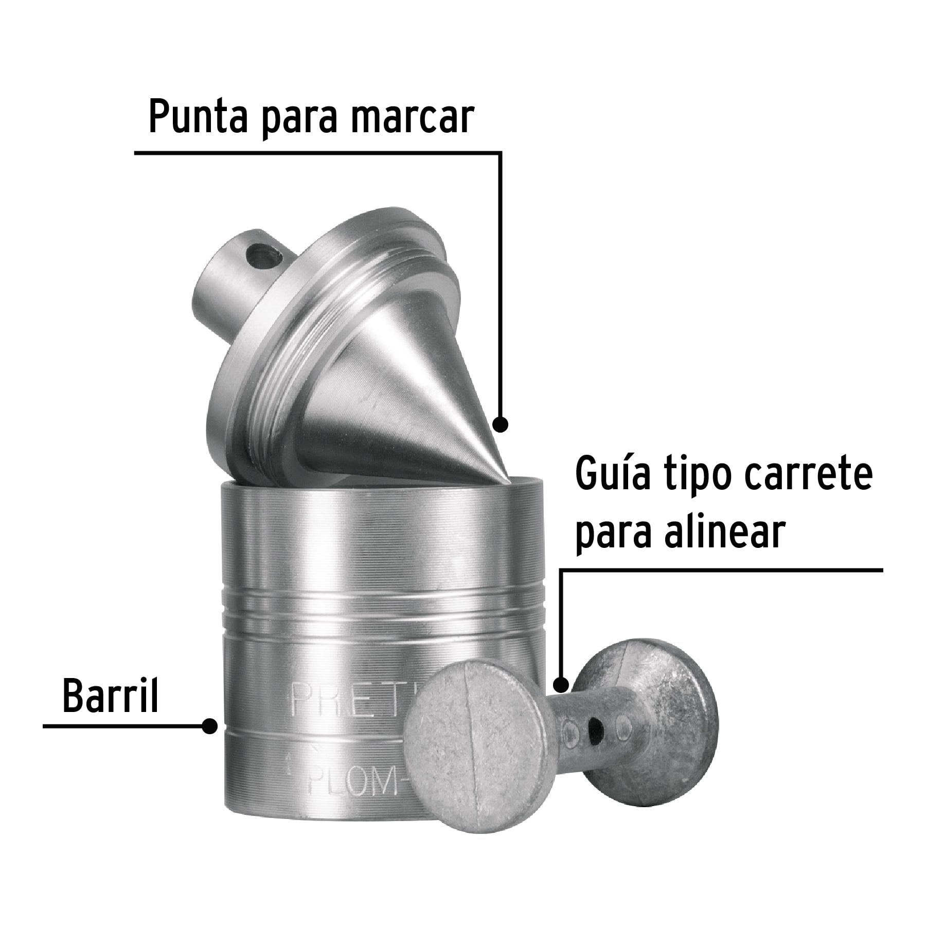 Plomada metálica de 340 g (12 oz) con centro, Pretul  - 22463